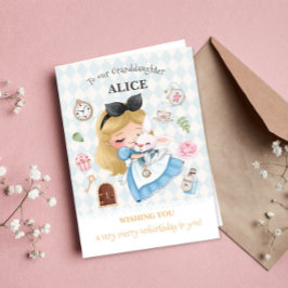 Alice i Underlandet Glad Obursdag Gratulationskort Kort
