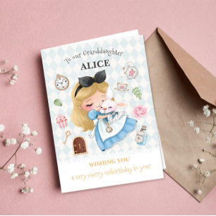 Alice i Underlandet Glad Obursdag Gratulationskort Kort
