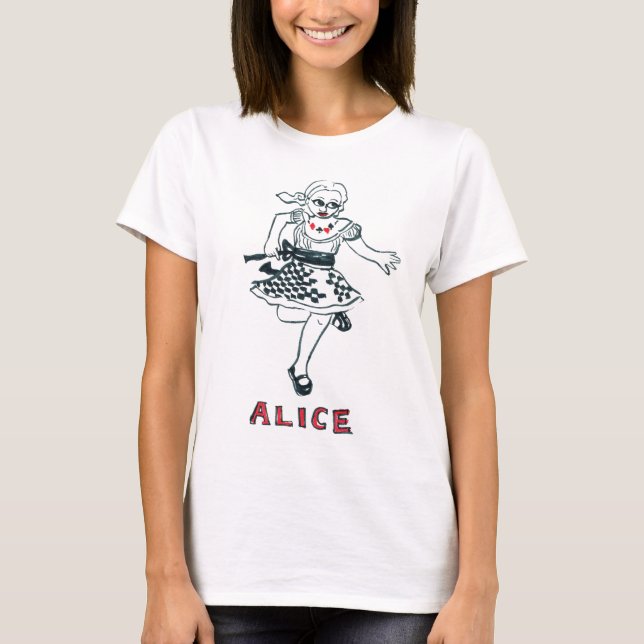 ALICE i Underlandet Handmålad konst Crop top Tee Shirt (Framsida)