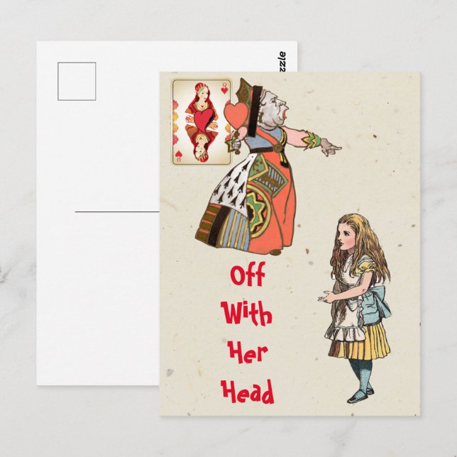 Alice i underlandet - Hearts drottning Vykort (Fram/baksida)