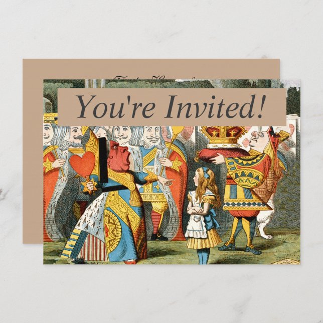 Alice i Underlandet hjärtadrottningen Inbjudningar (Fram/baksida)