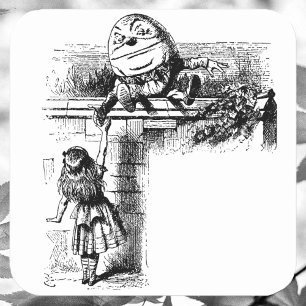 Alice i Underlandet, Humpty Dumpty med Alice Fyrkantigt Klistermärke