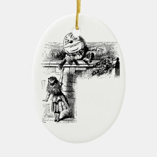 Alice i Underlandet, Humpty Dumpty med Alice Julgransprydnad Keramik