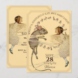 Alice i Underlandet Kanin Mus Inbjudningar