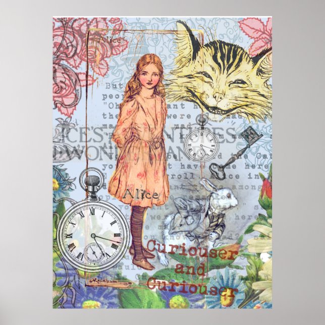 Alice i Underlandet Klassisk Cheshire Kanin Alice Poster (Framsidan)
