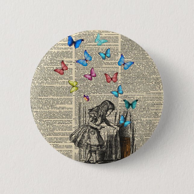 Alice i underlandet - låt Äventyr börja Knapp (Framsida)