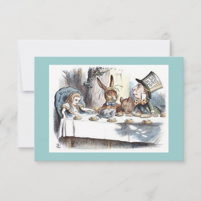 Alice i underlandet, Mad Hatter, Tea Party Inbjudningar (Framsida)