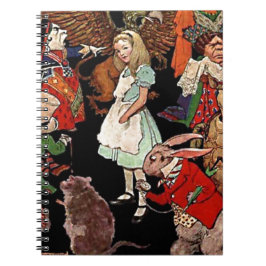 Alice i underlandet med Friends Illustration Anteckningsbok Med Spiral