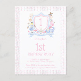 Alice i Underlandet Monogram Topp Party Vykort