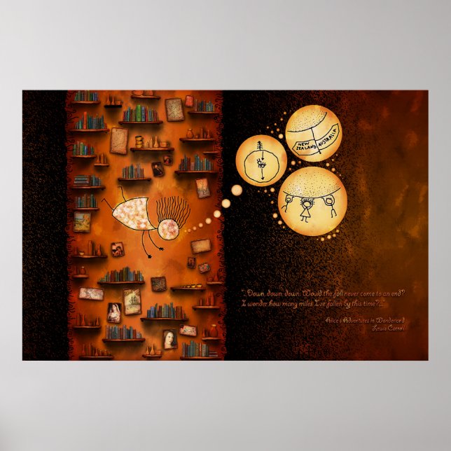 Alice i underlandet - Ner kanin-Hål Poster (Framsidan)