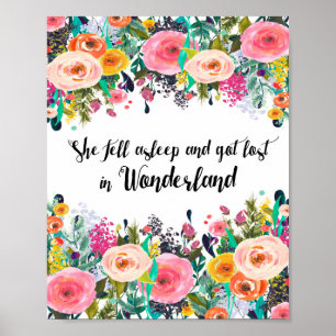 Alice i underlandet, Nursery Quote Print, Poster