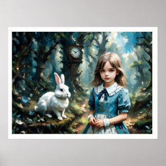Alice i Underlandet och den vita kaninen Poster
