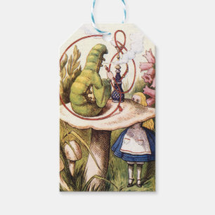Alice i Underlandet och fjärilslarven Presentetikett