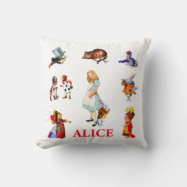 Alice i Underlandet och vänner Kudde (Framsida)