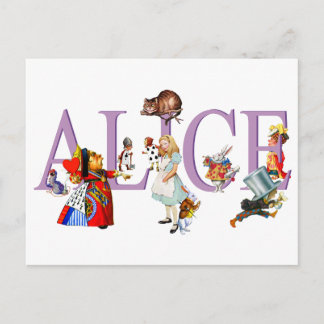 Alice i Underlandet och vänner Vykort
