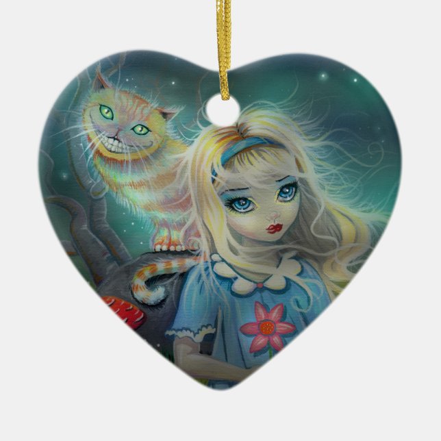 Alice i Underlandet-ornament Julgransprydnad Keramik (Framsidan)