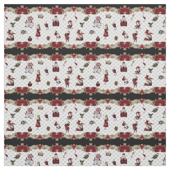 Alice i underlandet på White/Crimson Tyg (Provkarta)