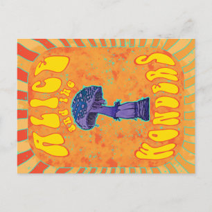 Alice i underlandet Psychedelic Hippie Postcard Vykort