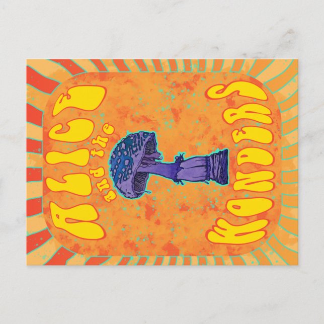 Alice i underlandet Psychedelic Hippie Postcard Vykort (Framsida)