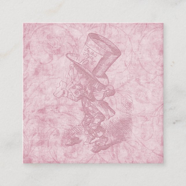 Alice i Underlandet Rosa Blommig Konst Galen Hatt Tilläggskort (Framsida)