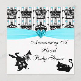 Alice i underlandet, Royalet Krona Baby Shower Inbjudningar