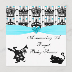 Alice i underlandet, Royalet Krona Baby Shower Inbjudningar