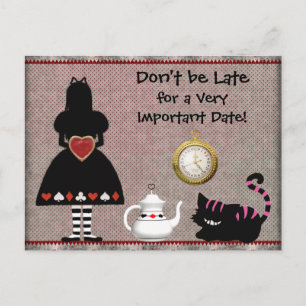 Alice i Underlandet Save the Date Baby Shower Meddelande Vykort