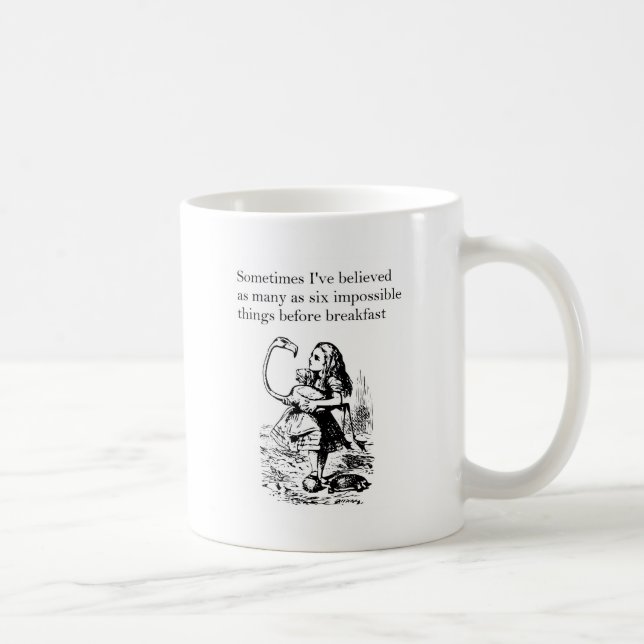 Alice i Underlandet, sex omöjliga Saker Kaffemugg (Höger)