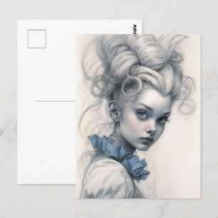 Alice i underlandet, Sketch Art. Postkort Vykort