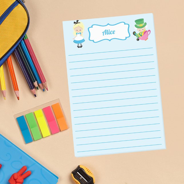 Alice i Underlandet Söt Barn Anpassad Post-it Block (Skapare uppladdad)