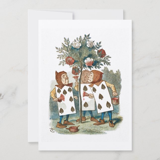 Alice i Underlandet Spelkort Trädgårdsmästare Inbjudningar (Framsida)