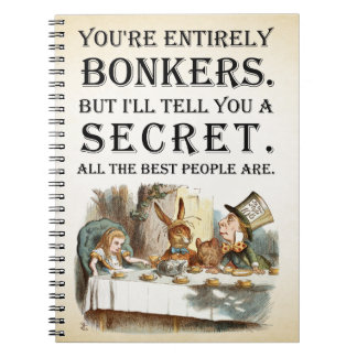 Alice i underlandet - Tea Party - Bonkers Quote Anteckningsbok