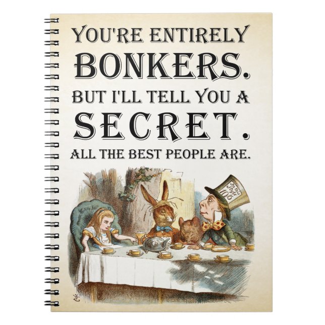Alice i underlandet - Tea Party - Bonkers Quote Anteckningsbok (Framsidan)