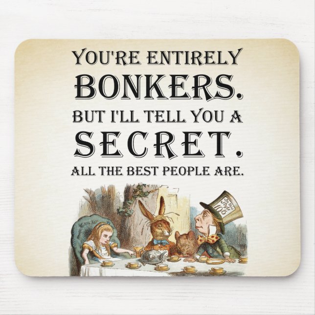 Alice i underlandet - Tea Party - Bonkers Quote Musmatta (Framsidan)