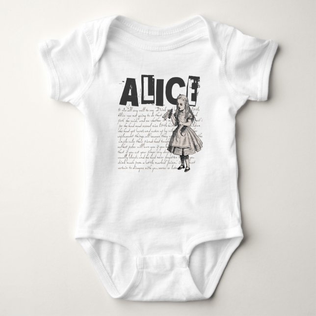 Alice i underlandet Text och Alice Image Tee Shirt (Framsida)