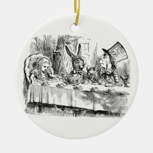 Alice i underlandet - The Mad Hatter's Tea Party Julgransprydnad Keramik