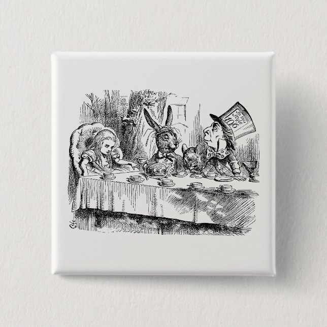 Alice i underlandet - The Mad Hatter's Tea Party Knapp (Framsida)
