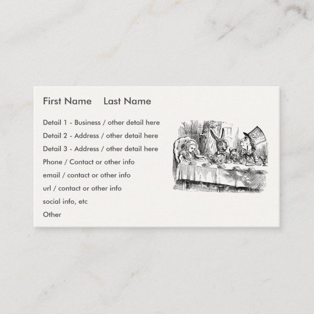 Alice i underlandet - The Mad Hatter's Tea Party Visitkort (Framsida)