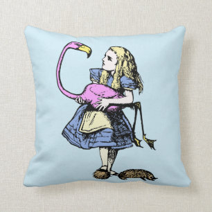 Alice i Underlandet Tittar Glass Fairytale bok Kudde