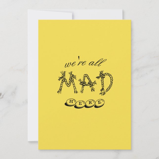 Alice i underlandet "Vi är alla härliga här" Inbju Inbjudningar (Framsida)