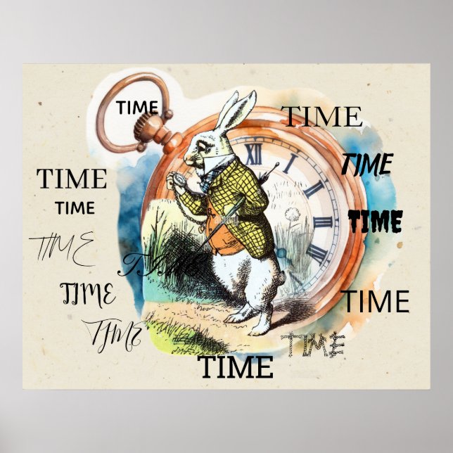 Alice i Underlandet - VIT HARE TID TID Poster (Framsidan)