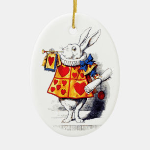Alice i underlandet Vita kaninen av Tenniel Julgransprydnad Keramik