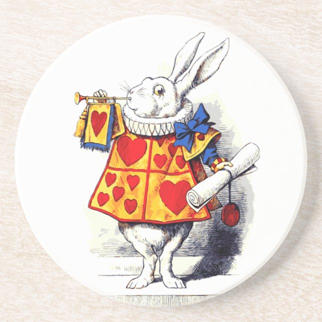 Alice i underlandet Vita kaninen av Tenniel Underlägg Sandsten (Framsidan)