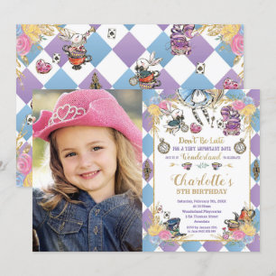 Alice i underlandet Whimsical Birthday Tea Photo Inbjudningar