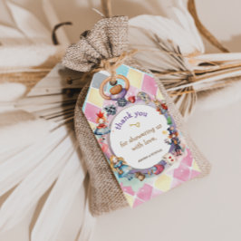 Alice i underlandets babydusch tack presentetikett