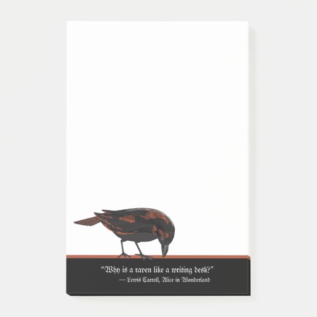 Alice i underlandets citat och Raven Post-it Notes (Framsida)