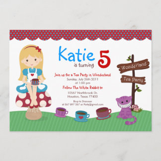 Alice i underlandets födelsedagsinbjudan inbjudningar