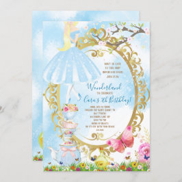 Alice i underlandfödelsedagsfest inbjudningar