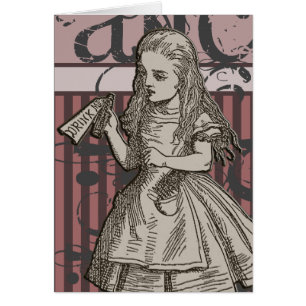 Alice i underlandGrunge (rosor) Hälsningskort