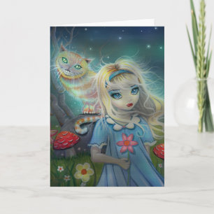 Alice i underlandhälsningkort kort